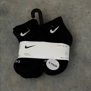 Nike Dri-FIT Black Ankle Socks - 6 Pair